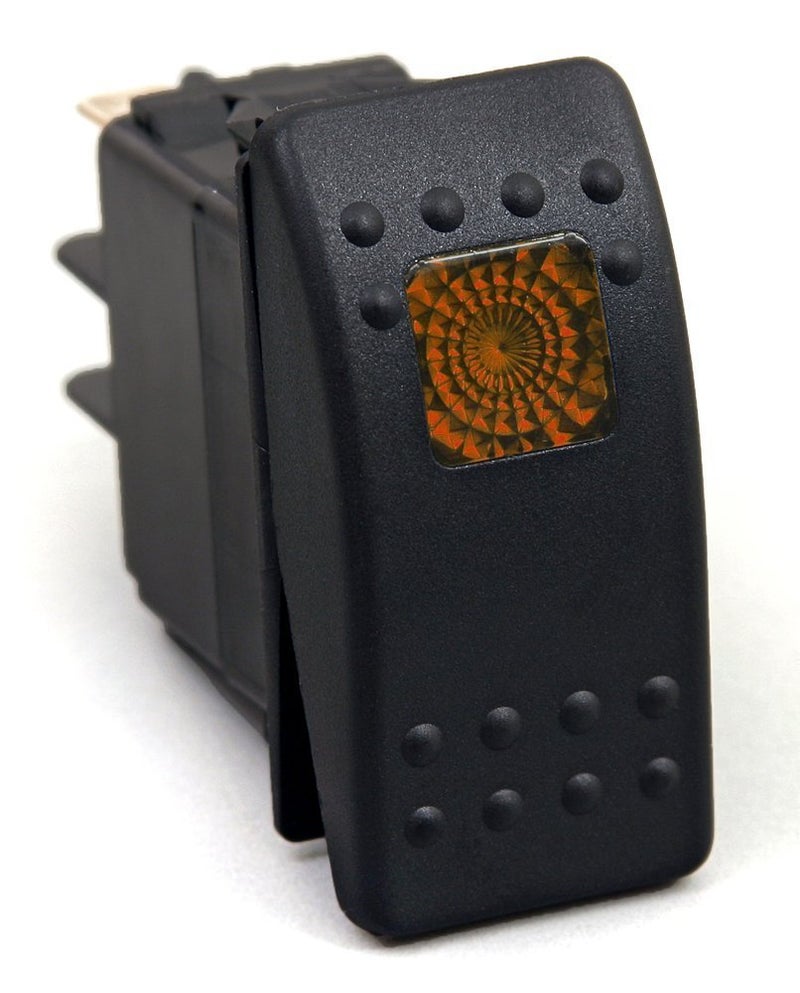 Amarine Made 12v 20 Amp Waterproof LED On/Off Boat Marine SPST 3P Rocker Switch with Light (Orange)